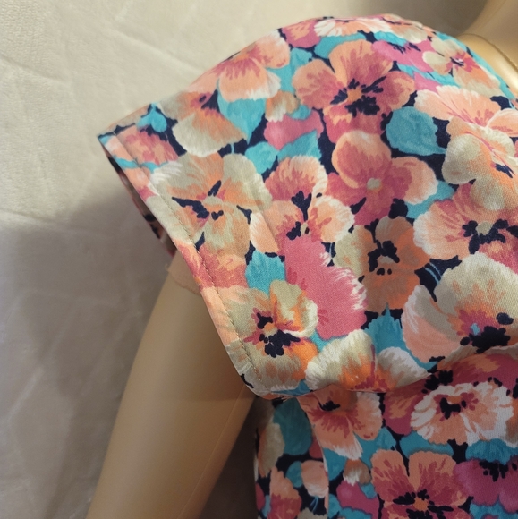 Pink & Blue Floral Midi Dress - Picture 3 of 10